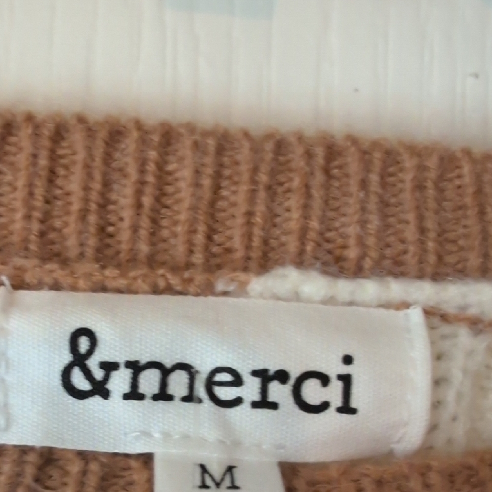 Brown and Cream Checkered Sweater - Picture 3 of 7